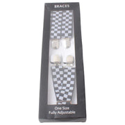 Knightsbridge Neckwear Checks Clip Braces - Black/White
