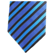 Knightsbridge Neckwear Diagonal Stripe Regular Polyester Tie - Blue/Black