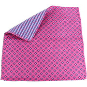 Knightsbridge Neckwear Floral Silk Pocket Square - Pink/Navy