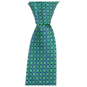 Knightsbridge Neckwear Geometric Tie - Green/Blue