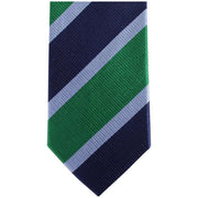 Knightsbridge Neckwear Kensington Diagonal Striped Silk Tie - Navy/Green