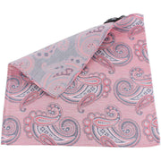 Knightsbridge Neckwear Large Paisley Silk Pocket Square - Pink/Lilac