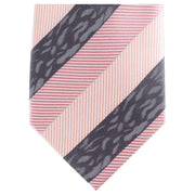 Knightsbridge Neckwear Multi Textured Regular Polyester Tie - Pink/Grey