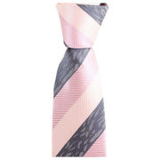 Knightsbridge Neckwear Multi Textured Regular Polyester Tie - Pink/Grey