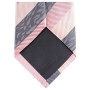 Knightsbridge Neckwear Multi Textured Regular Polyester Tie - Pink/Grey