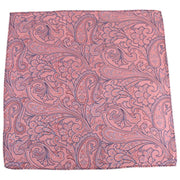 Knightsbridge Neckwear Paisley Silk Pocket Square - Pink/Blue
