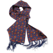 Knightsbridge Neckwear Paisley Silk Scarf - Navy/Red