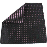 Knightsbridge Neckwear Pin Dot Silk Pocket Square - Black/Pink