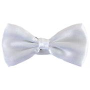 Knightsbridge Neckwear Plain Polyester Bow Tie - White