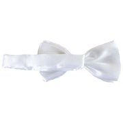 Knightsbridge Neckwear Plain Polyester Bow Tie - White