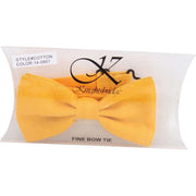 Knightsbridge Neckwear Plain Pre-Tied Cotton Bow Tie - Mustard Yellow