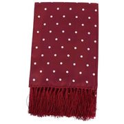 Knightsbridge Neckwear Polka Dot Aviator Silk Scarf - Burgundy/White