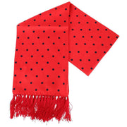 Knightsbridge Neckwear Polka Dot Aviator Silk Scarf - Red/Black