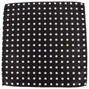 Knightsbridge Neckwear Polka Dot Silk Pocket Square - Black/Silver