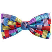Knightsbridge Neckwear Rectangles Silk Bow Tie - Multi-colour