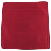 Knightsbridge Neckwear Ribbed Silk Pocket Square - Crimson Red