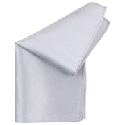 Knightsbridge Neckwear Ribbed Silk Pocket Square - Silver