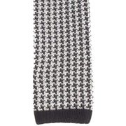 Knightsbridge Neckwear Silk Knitted Houndstooth Tie - Black/White