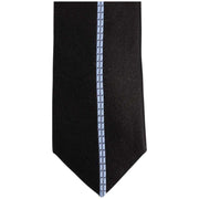 Knightsbridge Neckwear Single Striped Silk Skinny Tie - Black/Blue