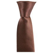 Knightsbridge Neckwear Slim Polyester Tie - Dark Brown