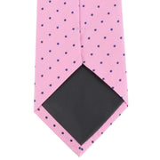 Knightsbridge Neckwear Spotted Silk Tie - Pink/Navy