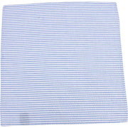 Knightsbridge Neckwear Striped Cotton Pocket Square - Sky Blue/White