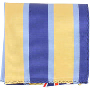 Knightsbridge Neckwear Striped Silk Pocket Square - Yellow/Blue