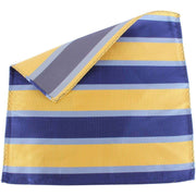 Knightsbridge Neckwear Striped Silk Pocket Square - Yellow/Blue
