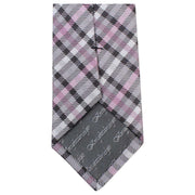 Knightsbridge Neckwear Tartan Woven Tie - Pink/Grey/Black