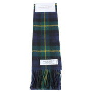 Locharron of Scotland Bowhill Gordon Clan Modern Lambswool Scarf - Navy/Green