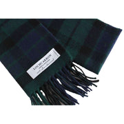 Locharron of Scotland Bowhill Mackay Modern Lambswool Scarf - Green/Navy