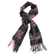 Locharron of Scotland Bowhill Stewart Modern Lambswool Scarf - Black
