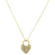 Mark Milton Padlock Heart Necklace - Yellow Gold