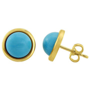 Mark Milton Round Stud Earrings - Turquoise/Gold