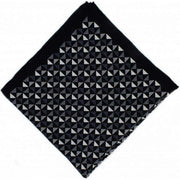 Michelsons of London 4 Pattern Silk Pocket Square - Black