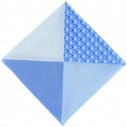 Michelsons of London 4 Pattern Silk Pocket Square - Ice Blue