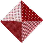 Michelsons of London 4 Pattern Silk Pocket Square - Red