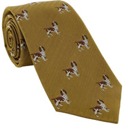 Michelsons of London Beagle Silk Tie - Gold