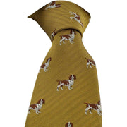 Michelsons of London Beagle Silk Tie - Gold