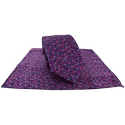 Michelsons of London Blurred Floral Tie and Pocket Square Set - Pink