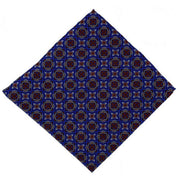 Michelsons of London Bold Medallion Silk Pocket Square - Blue