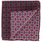 Michelsons of London Bold Medallion Silk Pocket Square - Red