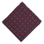 Michelsons of London Bold Medallion Silk Pocket Square - Red