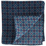 Michelsons of London Bold Medallion Silk Pocket Square - Teal