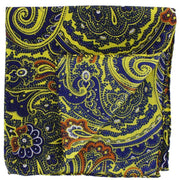 Michelsons of London Bright Paisley Silk Pocket Square - Yellow