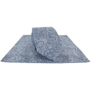 Michelsons of London Complex Paisley Polyester Tie and Pocket Square Set - Blue