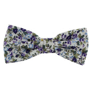 Michelsons of London Contast Floral Bow Tie and Plain Pocket Square Set - Lilac