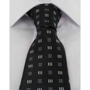 Michelsons of London Dash Diamonds Polyester Tie - Black