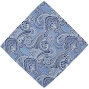 Michelsons of London Defined Paisley Polyester Tie and Pocket Square Set - Blue