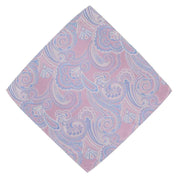 Michelsons of London Defined Paisley Polyester Tie and Pocket Square Set - Pink